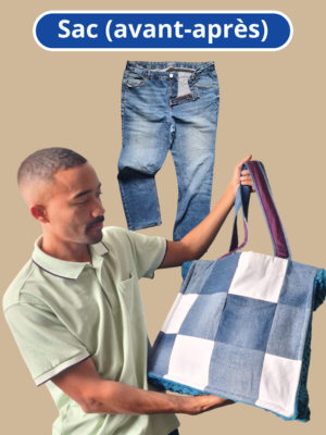 Création sac upcyclé jeans Réunion