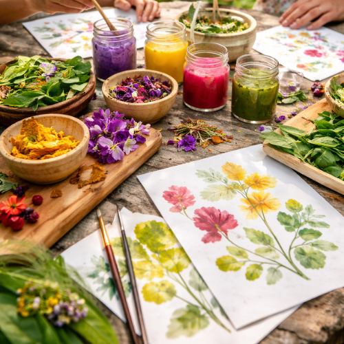 Atelier peinture végétale Réunion